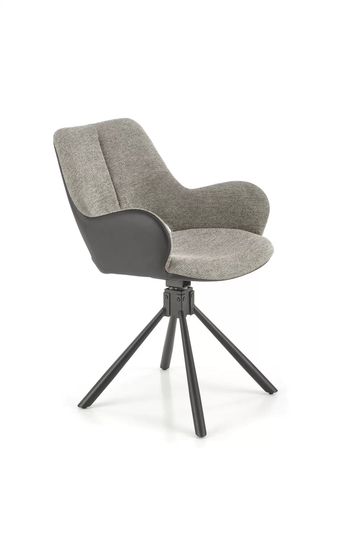 Jídelní židle K494 - popelavá / černá židle čalouněné z obrotowym sedadlem k494 - Popelový / Černý