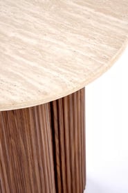 Konferenčný stolík Dorotea S 50 cm - travertín / orechový dekor Konferenčný stolík okragla Dorotea S 50 cm do obývacej izby - Travertín / orieškový