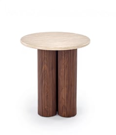 Konferenčný stolík Dorotea S 50 cm - travertín / orechový dekor