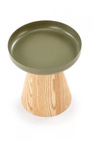 Konferenčný stolík Gina 40 cm - prírodný dekor / zelené nožičky Konferenčný stolík okragla Gina 40 cm do obývacej izby - prírodné / Zelený