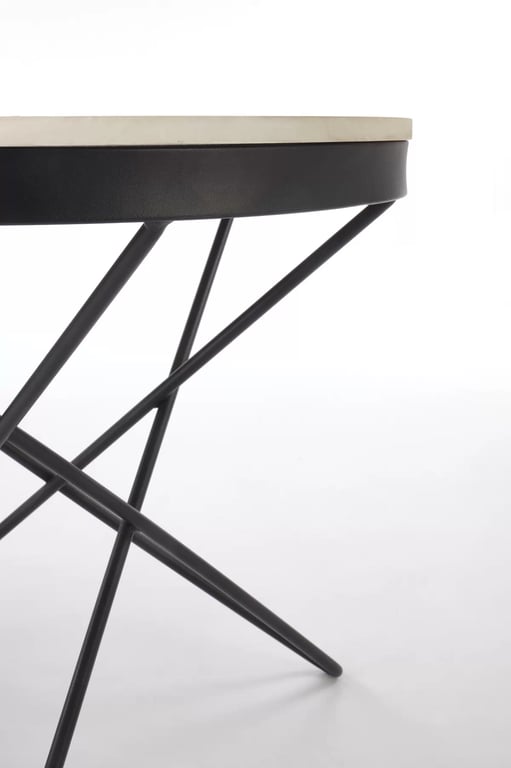 Kulatý konferenční stolek Leila 60 cm – bílý mramor / černá Konferenční stolek okragla leila 60 cm - bílá mramor / černá