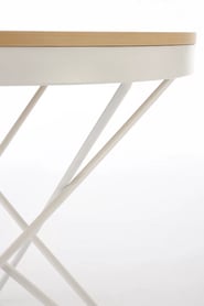 Kulatý konferenční stolek Leila 60 cm – přírodní / bílá Konferenční stolek okragla leila 60 cm - přírodní / bílá