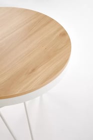 Kulatý konferenční stolek Leila 60 cm – přírodní / bílá Konferenční stolek okragla leila 60 cm - přírodní / bílá