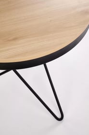 Kulatý konferenční stolek Leila 60 cm – přírodní / černá Konferenční stolek okragla leila 60 cm - přírodní / černá