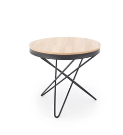 Kulatý konferenční stolek Leila 60 cm – přírodní / černá Konferenční stolek okragla leila 60 cm - přírodní / černá