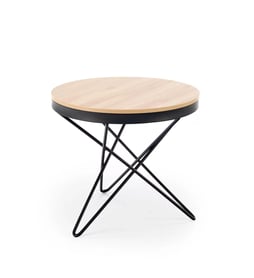Kulatý konferenční stolek Leila 60 cm – přírodní / černá