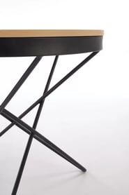 Kulatý konferenční stolek Leila 60 cm – přírodní / černá Konferenční stolek okragla leila 60 cm - přírodní / černá