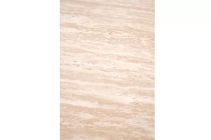 Okrúhly konferenčný stolík Massia II 50 cm do obývačky - travertín / orech Konferenčný stolík okragla Massia Mini 50 cm do obývacej izby - Travertín / Orech