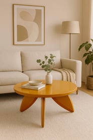 Okrúhly konferenčný stolík Soraya 80 cm - horčicový Konferenčný stolík okragla Soraya 80 cm - horčicová