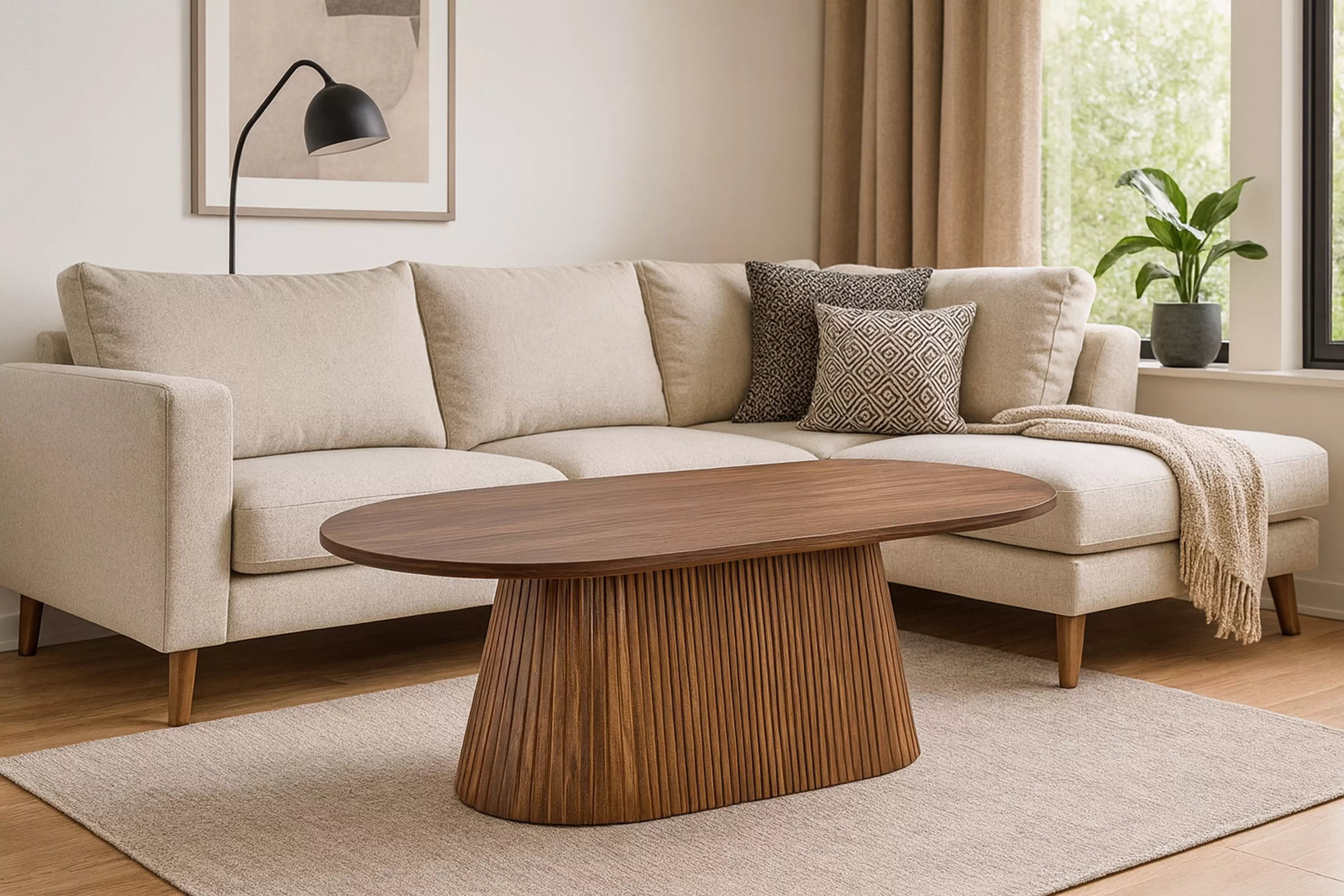 Konferenční stolek Gisela 120 cm - ořechová Konferenční stolek owalna Gisela 120 cm pro obývacího pokoje - ořechový