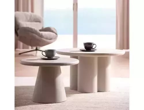 Konferenční stolek Rosalia kulatý 80 cm - světle šedý Konferenční stolek rosalia