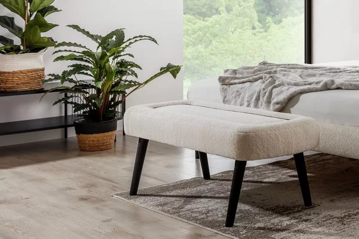 Čalouněná lavice Nello krémová lavice čalouněná