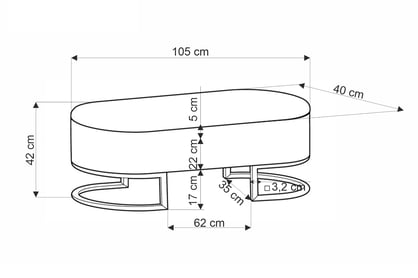 Čalúnená lavička Talmo - 105 cm s úložným priestorom - čierno-biela pepitka / zlatý rám Lawka čalúnená Talmo 105 cm S vnútorným úložným priestorom- čierny / biela / zlaté