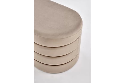 Čalúnená lavica Velio so zásobníkom do predsiene - béžový zamat Lawka čalúnená Velio s úložným priestorom do predsienie - béžový velúr