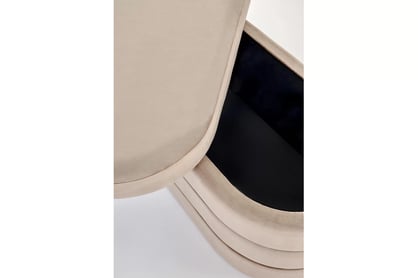 Čalúnená lavica Velio so zásobníkom do predsiene - béžový zamat Lawka čalúnená Velio s úložným priestorom do predsienie - béžový velúr