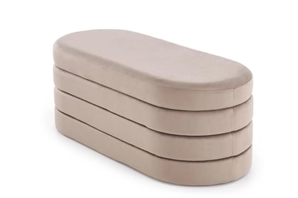 Čalúnená lavica Velio so zásobníkom do predsiene - béžový zamat Lawka čalúnená Velio s úložným priestorom do predsienie - béžový velúr