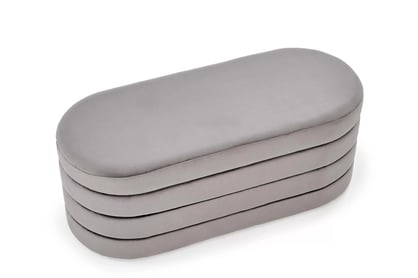 Čalúnená lavica Velio so zásobníkom do predsiene - popelavý zamat Lawka čalúnená Velio s úložným priestorom do predsienie - Popolový velúr