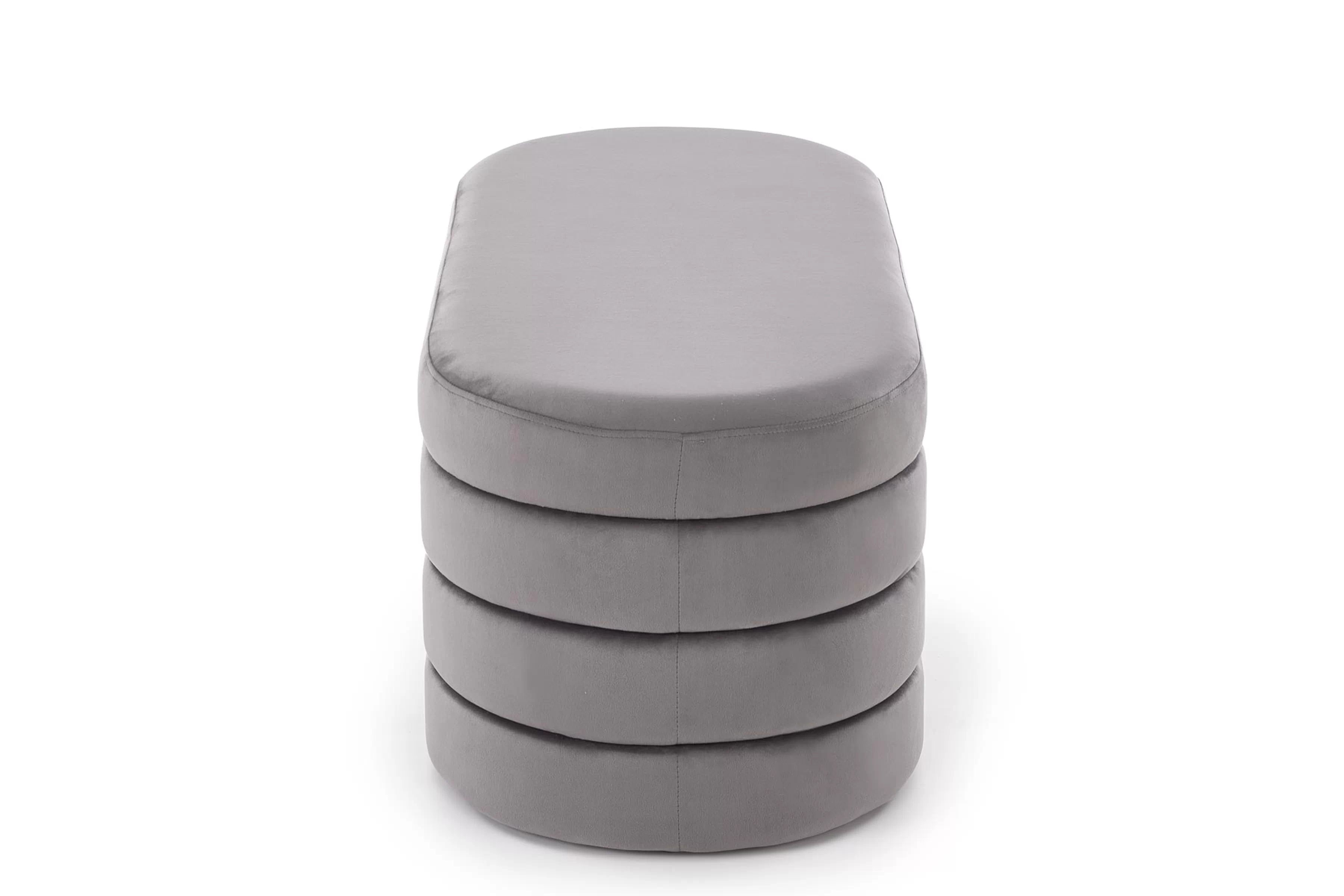 Čalúnená lavica Velio so zásobníkom do predsiene - popelavý zamat Lawka čalúnená Velio s úložným priestorom do predsienie - Popolový velúr