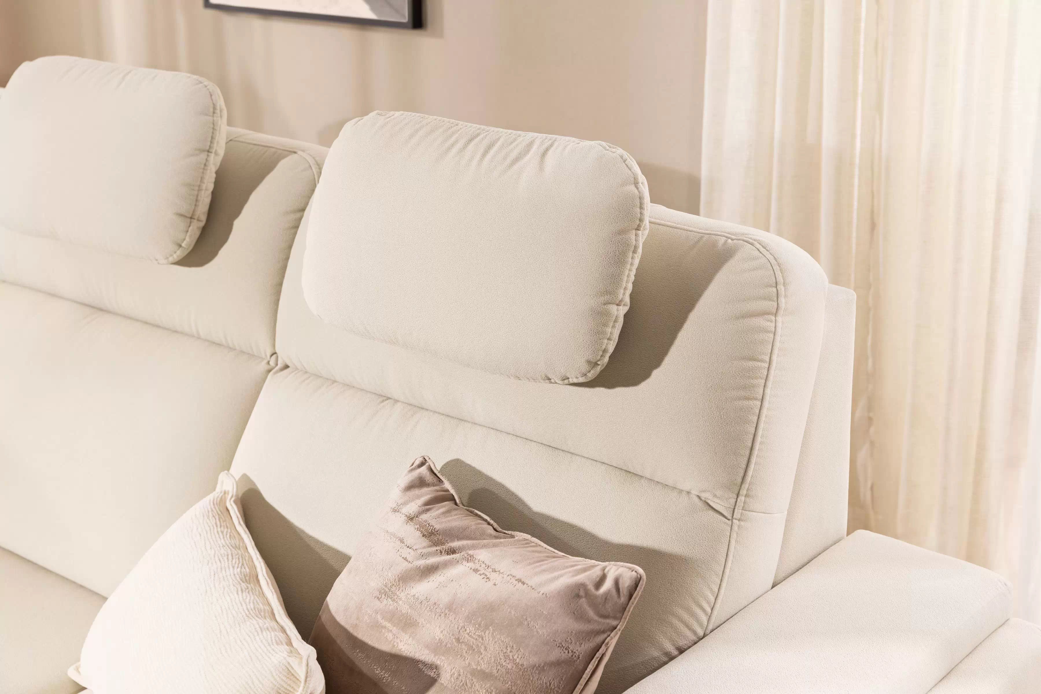 Rohová pohovka Loario L levá se širokými proříznutými boky LOARIO BP-B+2SF+OT2L+N-B