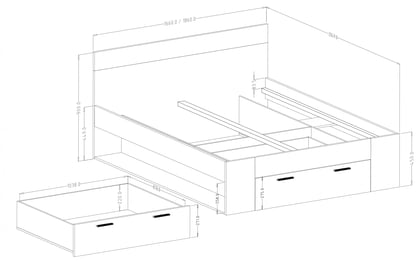 Postel Beta 51 se zásuvkami - 160x200 cm - bílá Postel pro ložnice Beta 51 se zásuvkami 160x200 - bílá