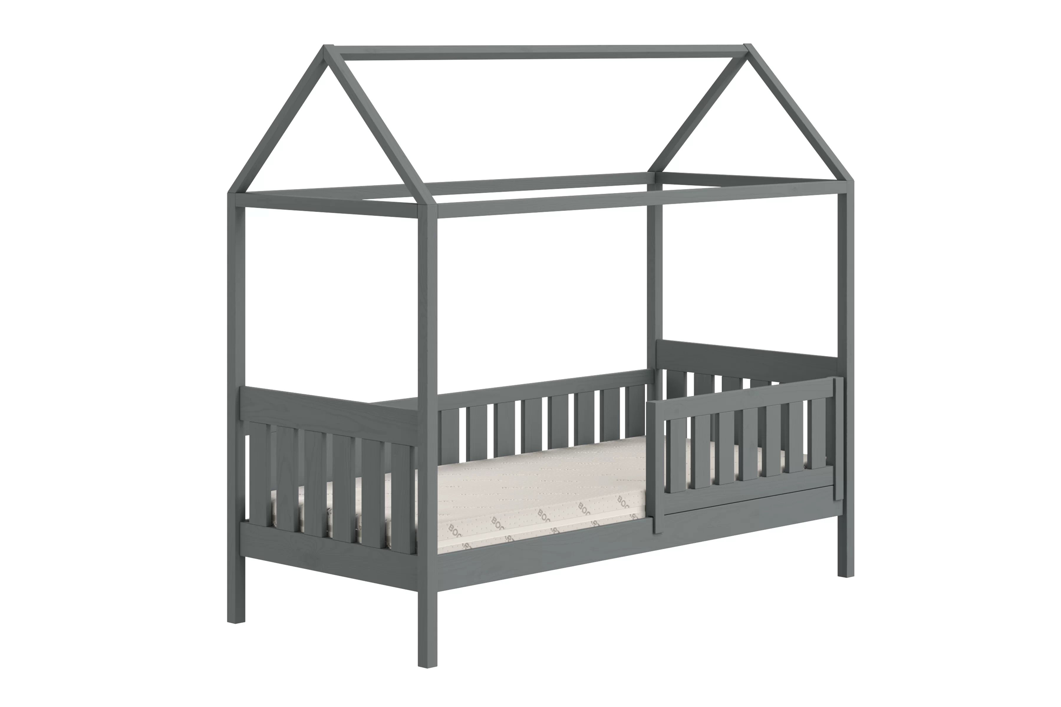 Domčeková posteľ Nemos - 70x140 cm - grafitová Posteľ domek Nemos 70x140 prízemná - grafit