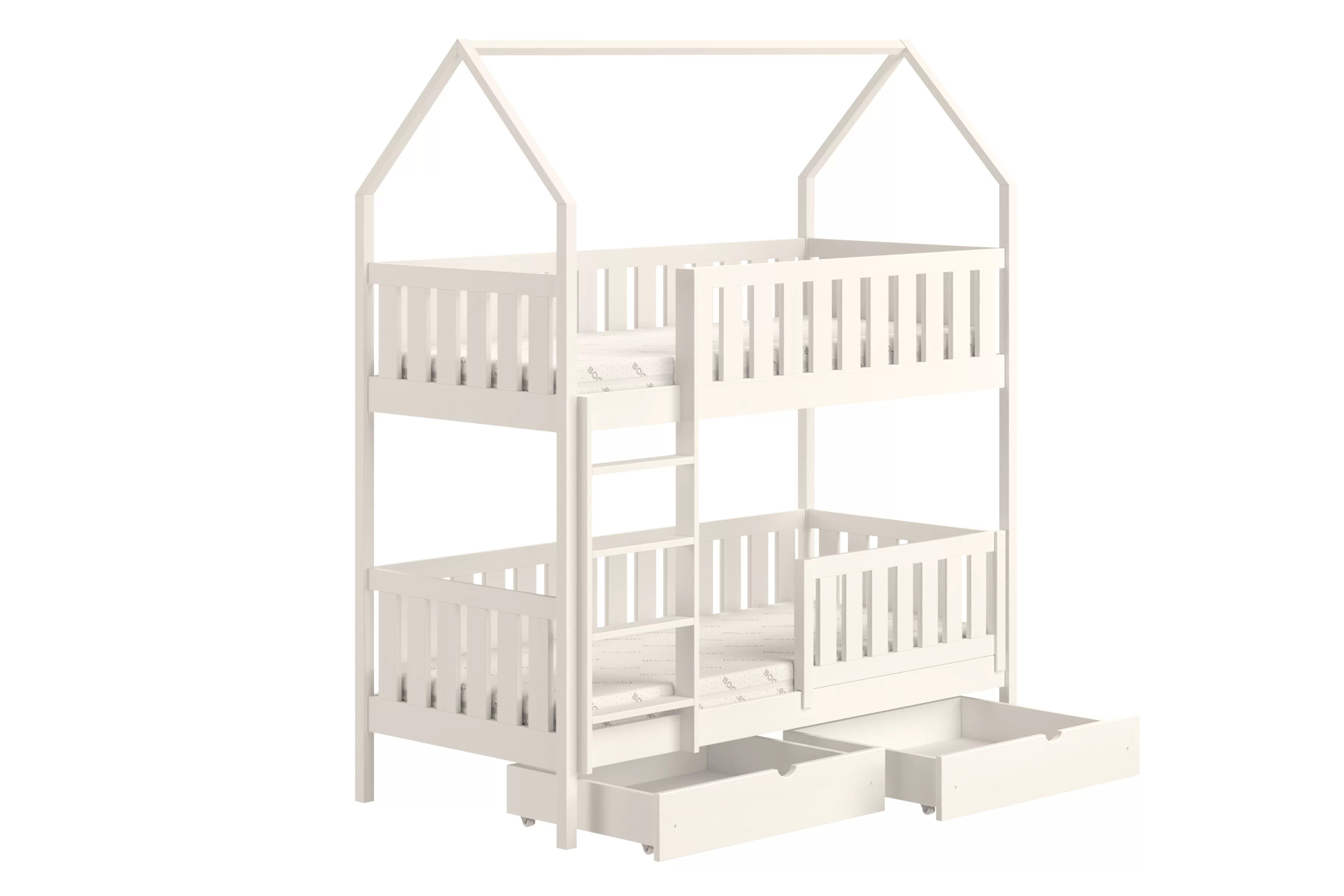 Patrová postel domeček Nemos 70x140 cm - bílá Postel domeček Nemos 70x140 patrová  - bílá