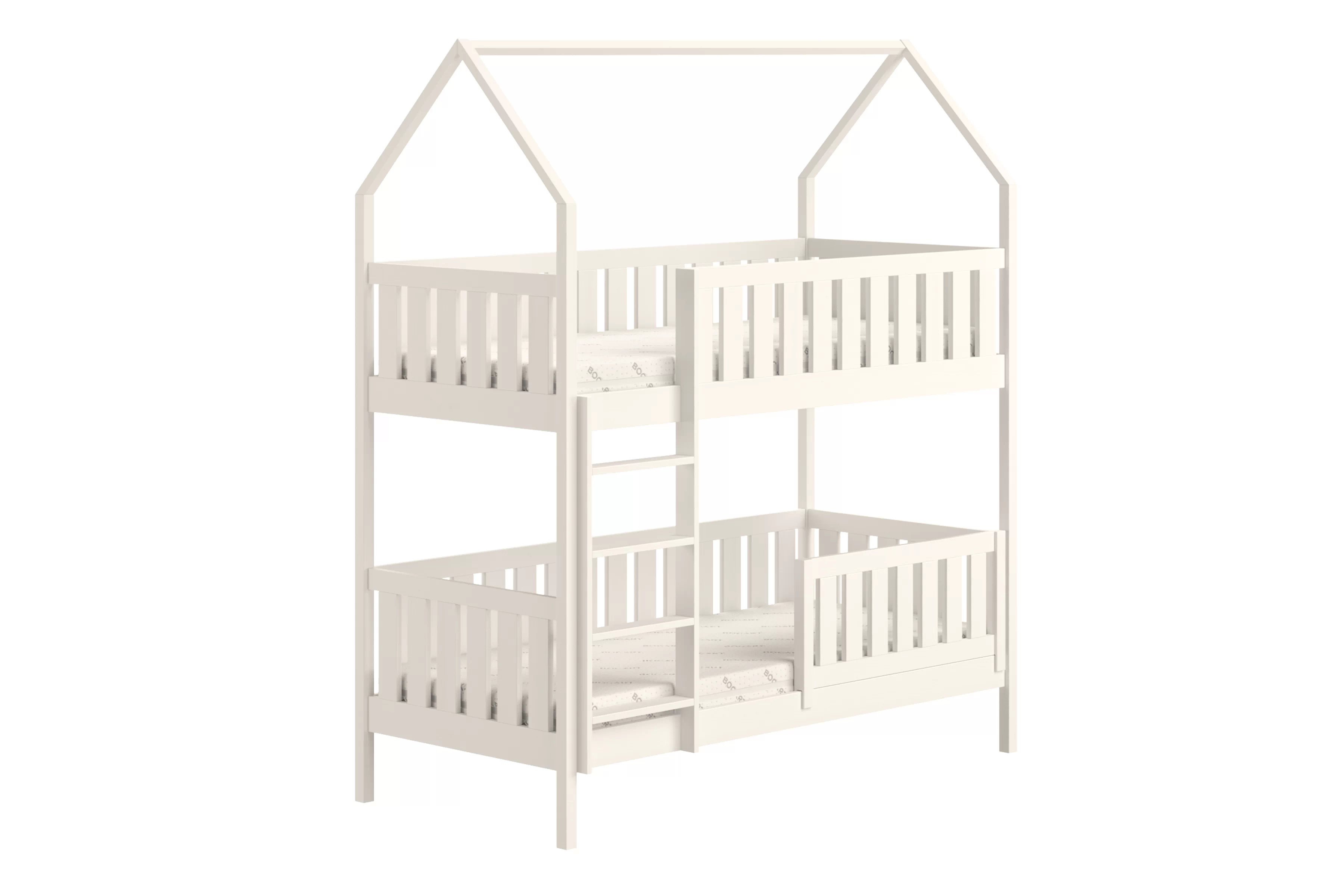 Patrová postel domeček Nemos 70x140 cm - bílá Postel domeček Nemos 70x140 patrová  - bílá