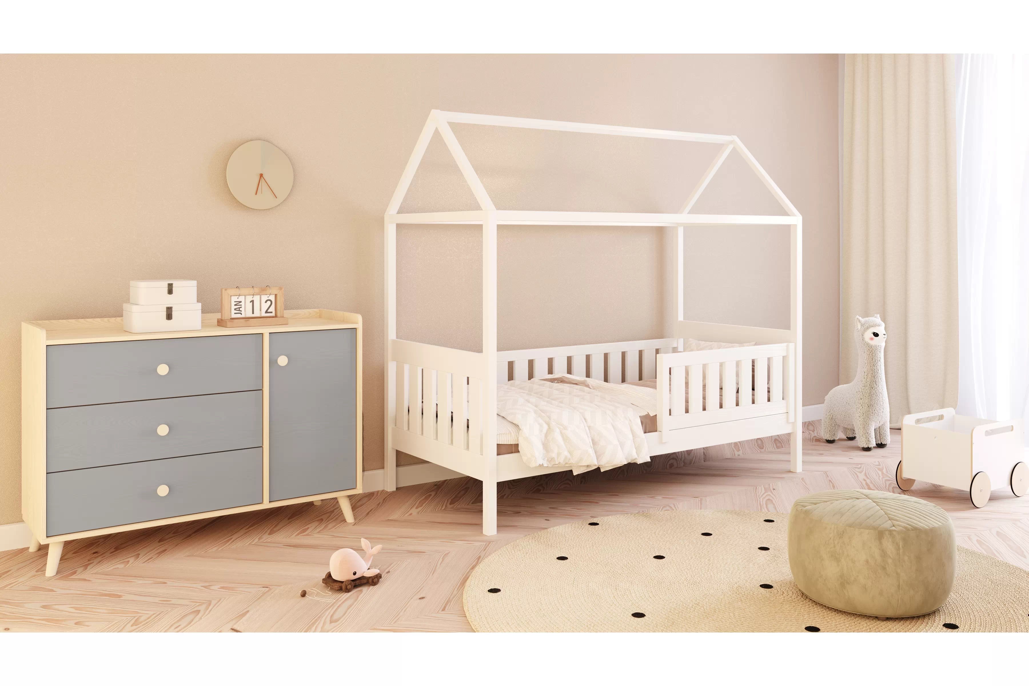 Dětská postel domeček Nemos 80x160 cm - bílá Postel domeček Nemos 80x160 přízemní - bílá