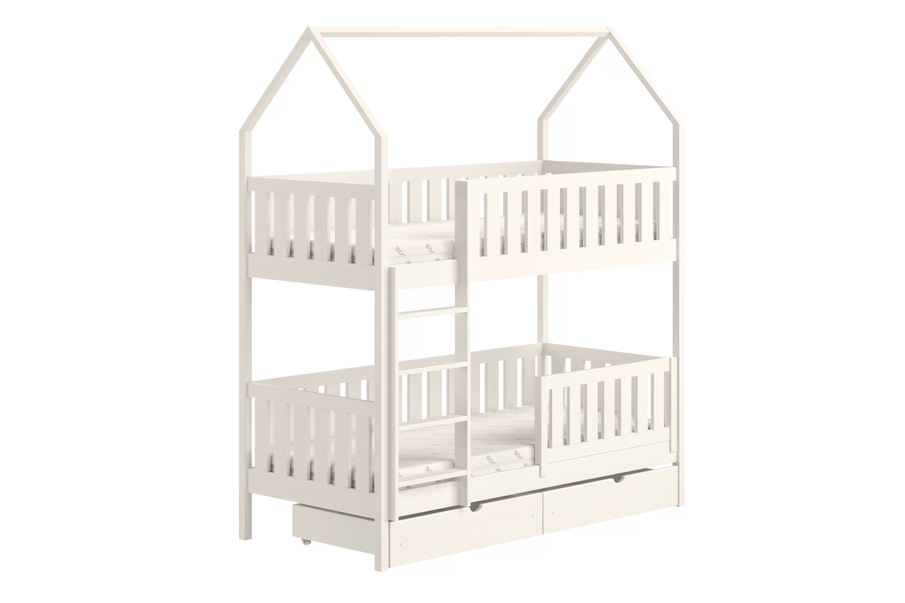 Patrová postel domeček Nemos 80x160 cm - bílá Postel domeček Nemos 80x160 patrová  - bílá