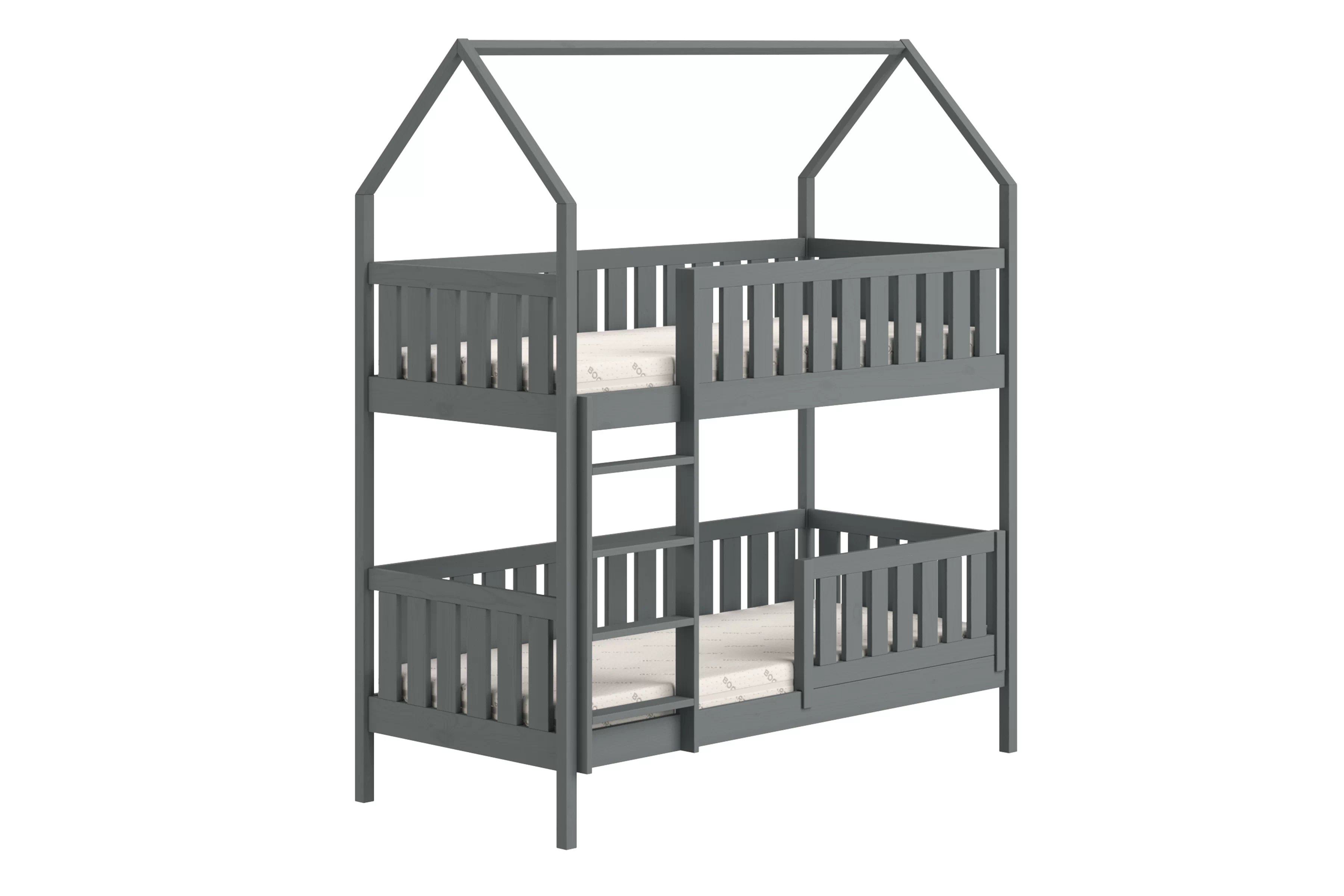 Patrová postel domeček Nemos 80x180 cm - grafitová Postel domeček Nemos 80x180 patrová  - grafit