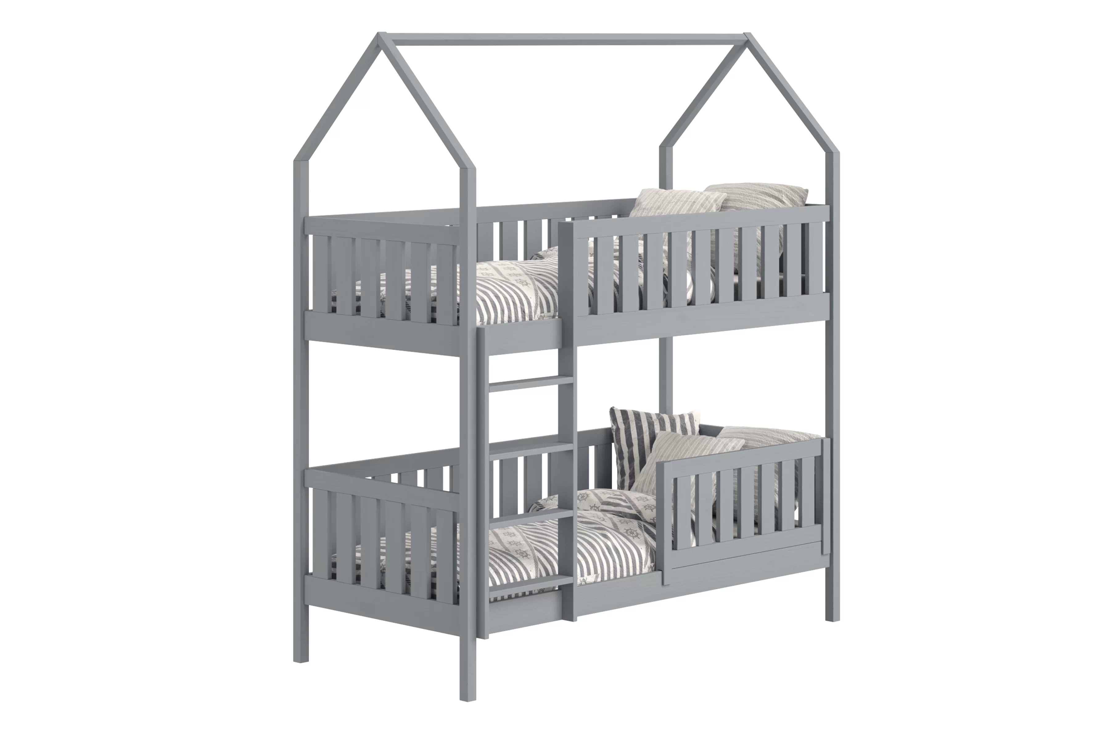 Poschodová domčeková posteľ Nemos - 80x180 cm - šedá Posteľ domek Nemos 80x180 poschodová - šedý