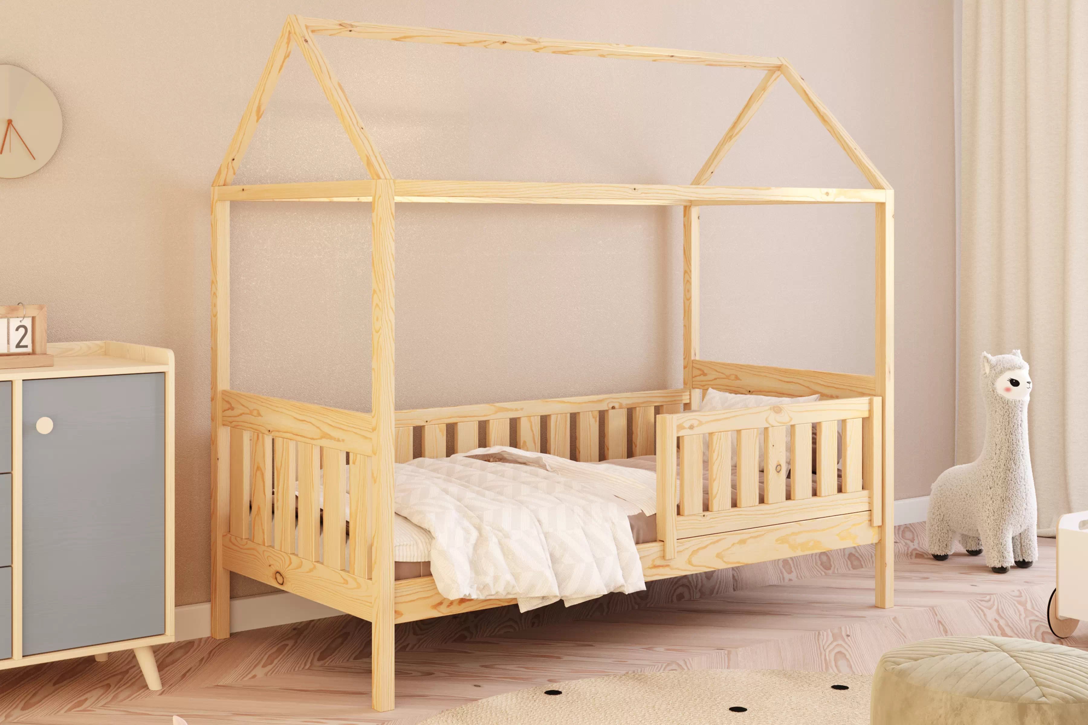 Přízemní postel domeček Nemos 80x190 cm - borovice Postel domeček Nemos 80x190 přízemní - borovice