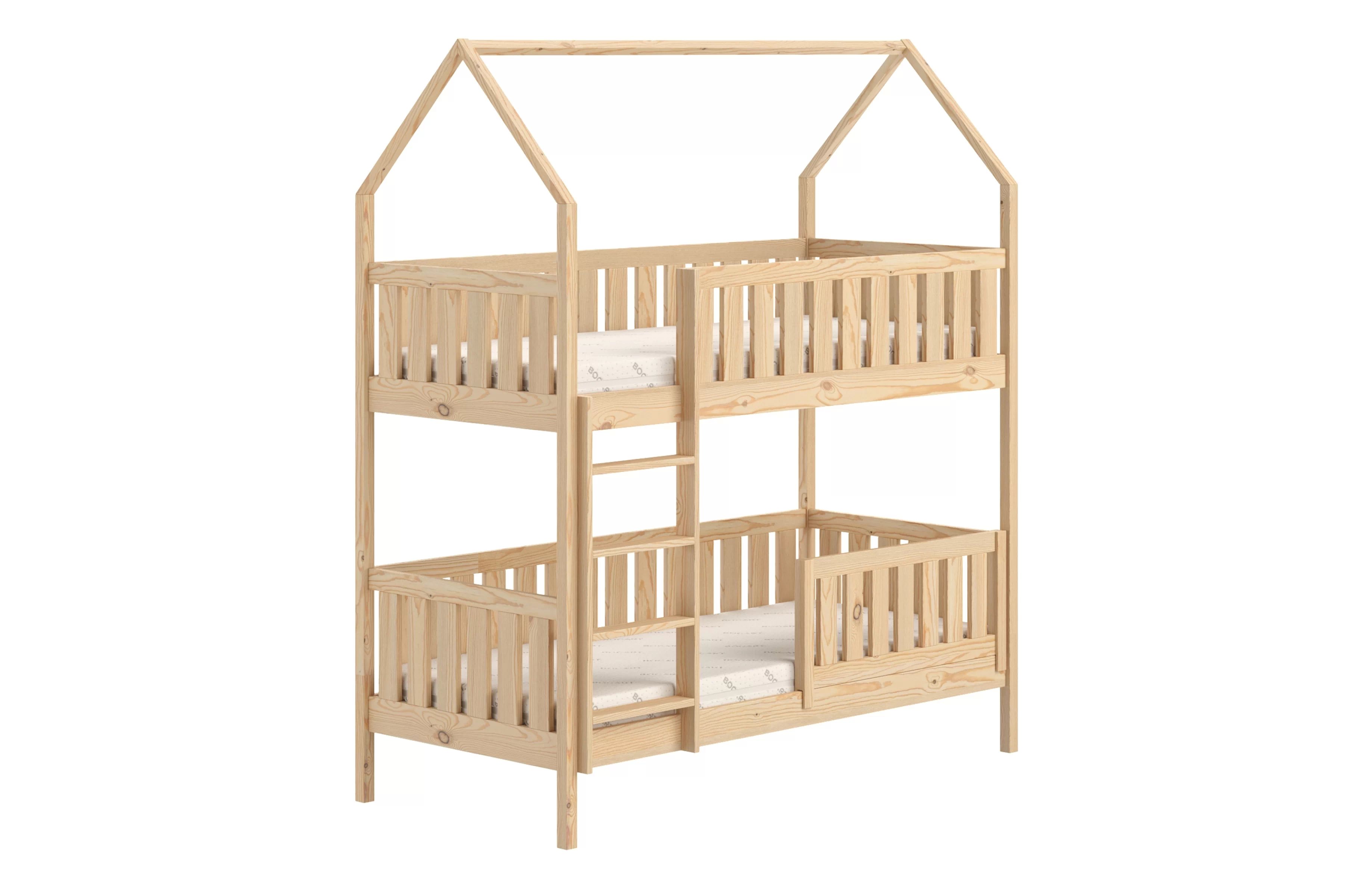Poschodová domčeková posteľ Nemos - 80x190 cm - borovica Posteľ domek Nemos 80x190 poschodová - Borovica