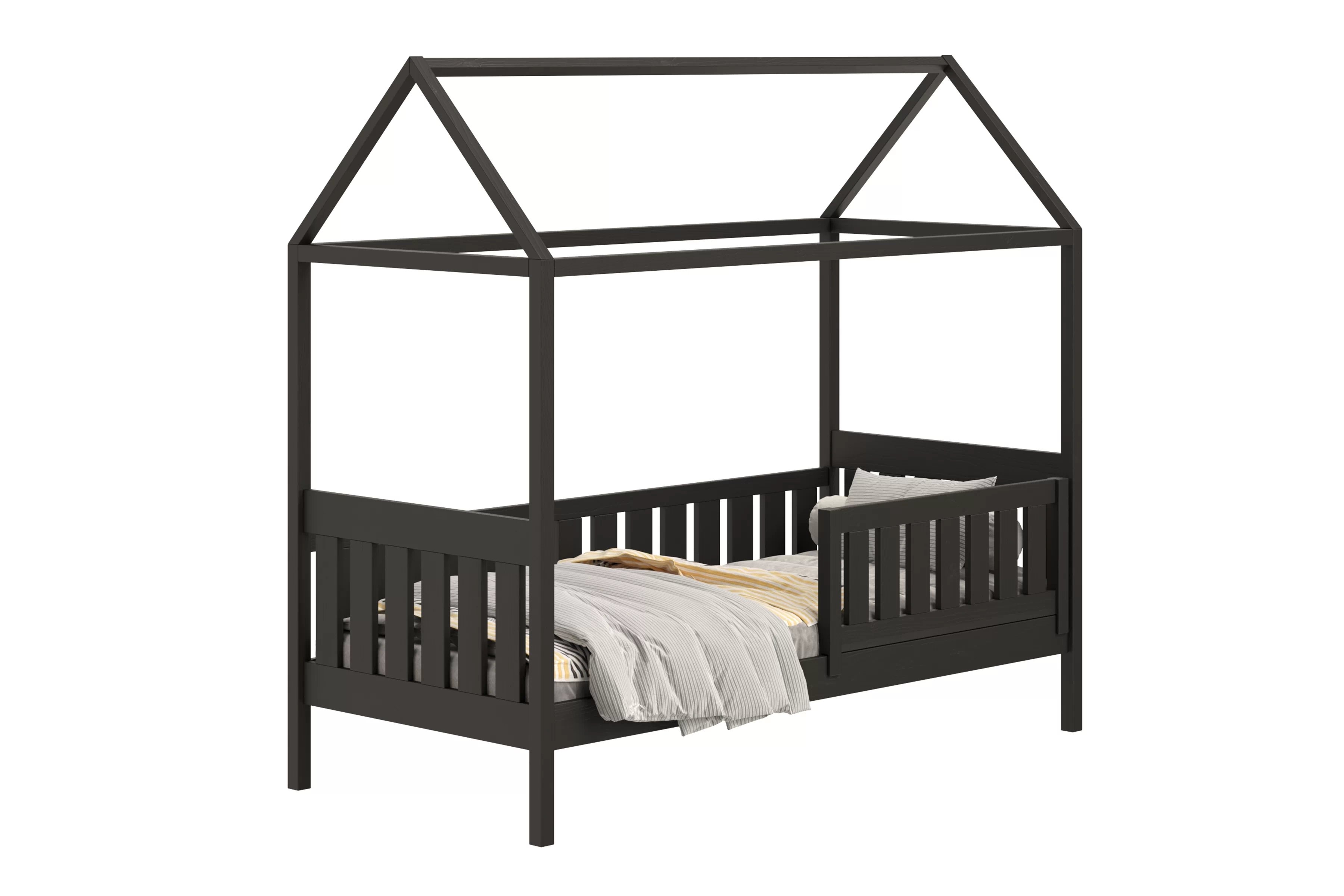 Domčeková posteľ Nemos - 90x190 cm - čierna Posteľ domek Nemos 90x190 prízemná - Čierny