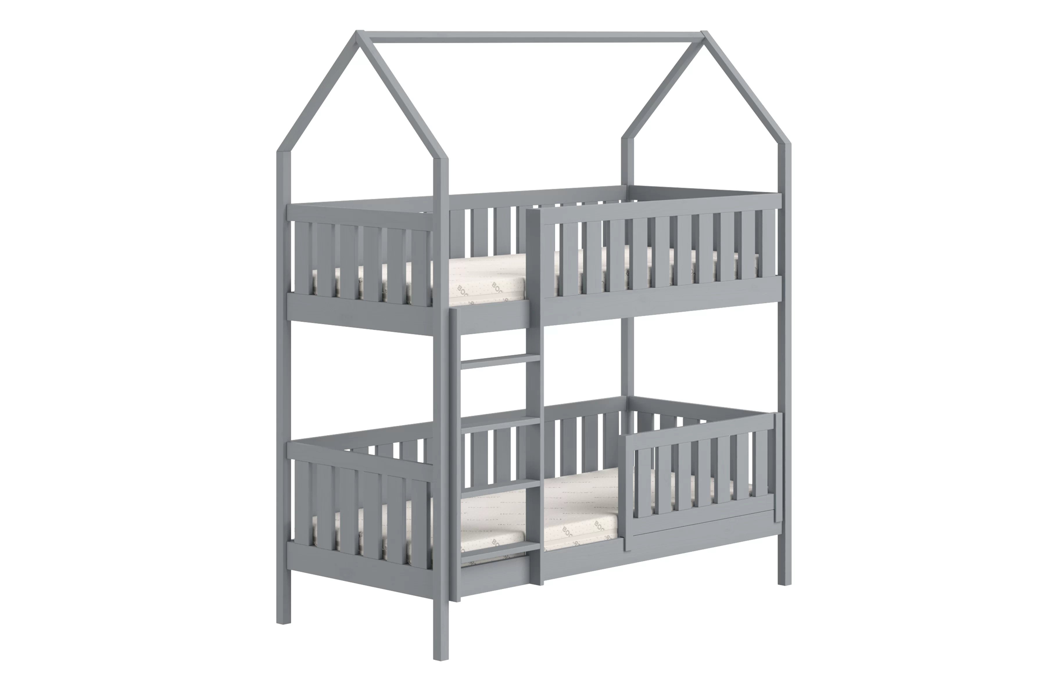 Poschodová domčeková posteľ Nemos - 90x190 cm - šedá Posteľ domek Nemos 90x190 poschodová - šedý
