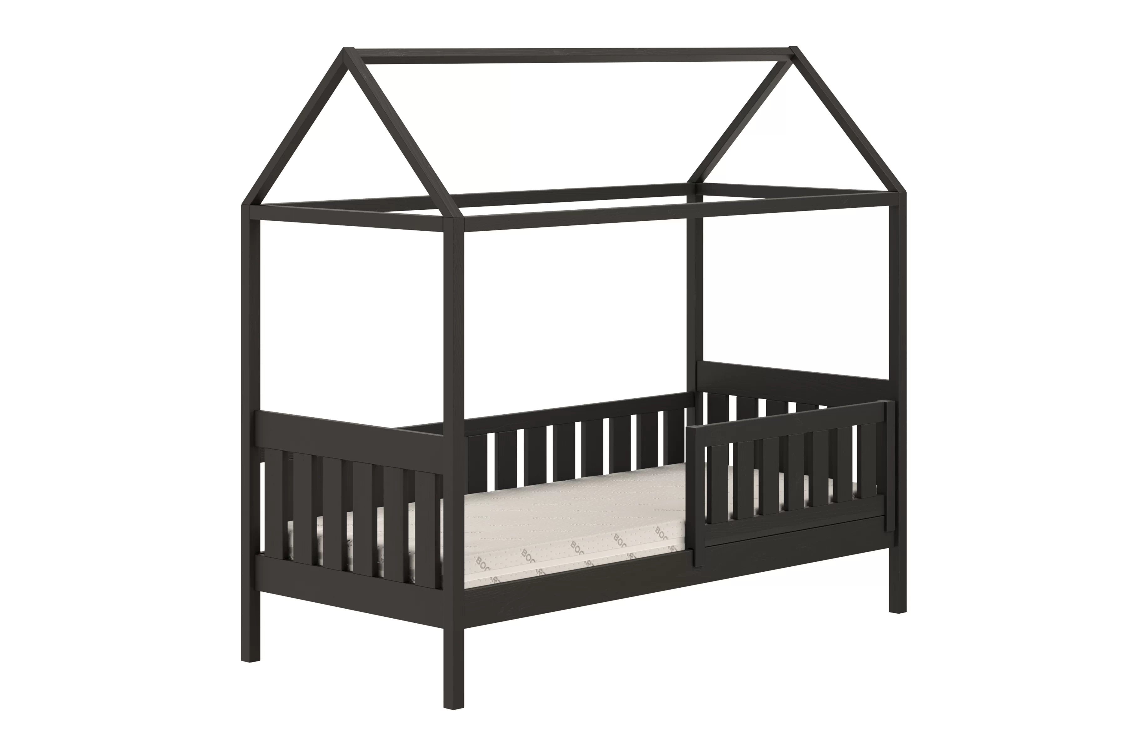 Domčeková posteľ Nemos - 90x200 cm - čierna Posteľ domek Nemos 90x200 prízemná - Čierny