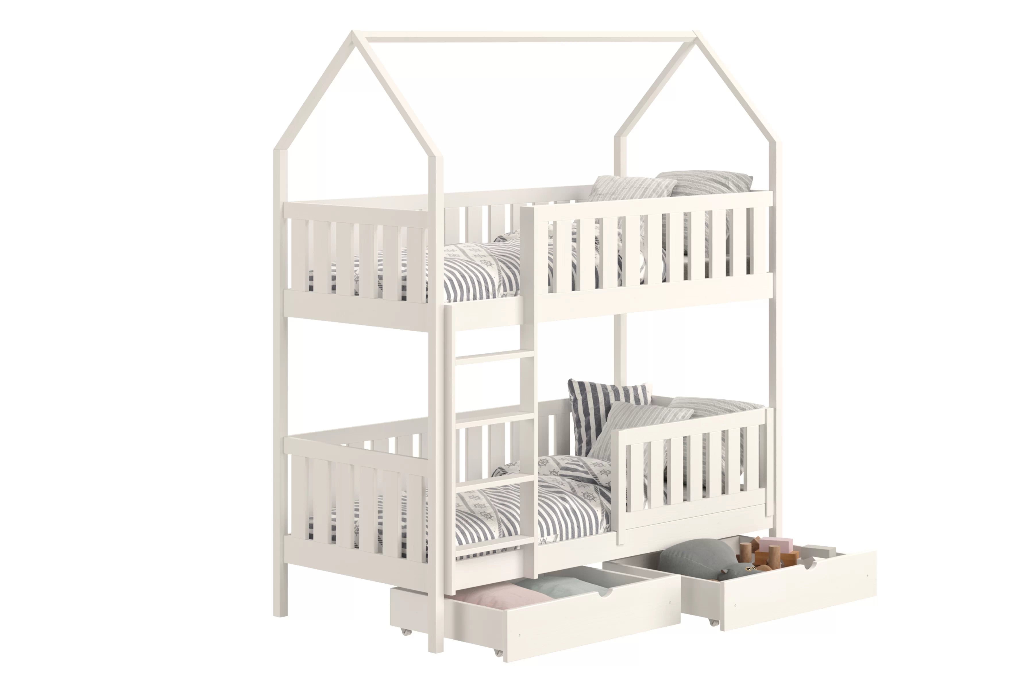 Patrová postel domeček Nemos 90x200 cm - bílá Postel domeček Nemos 90x200 patrová  - bílá