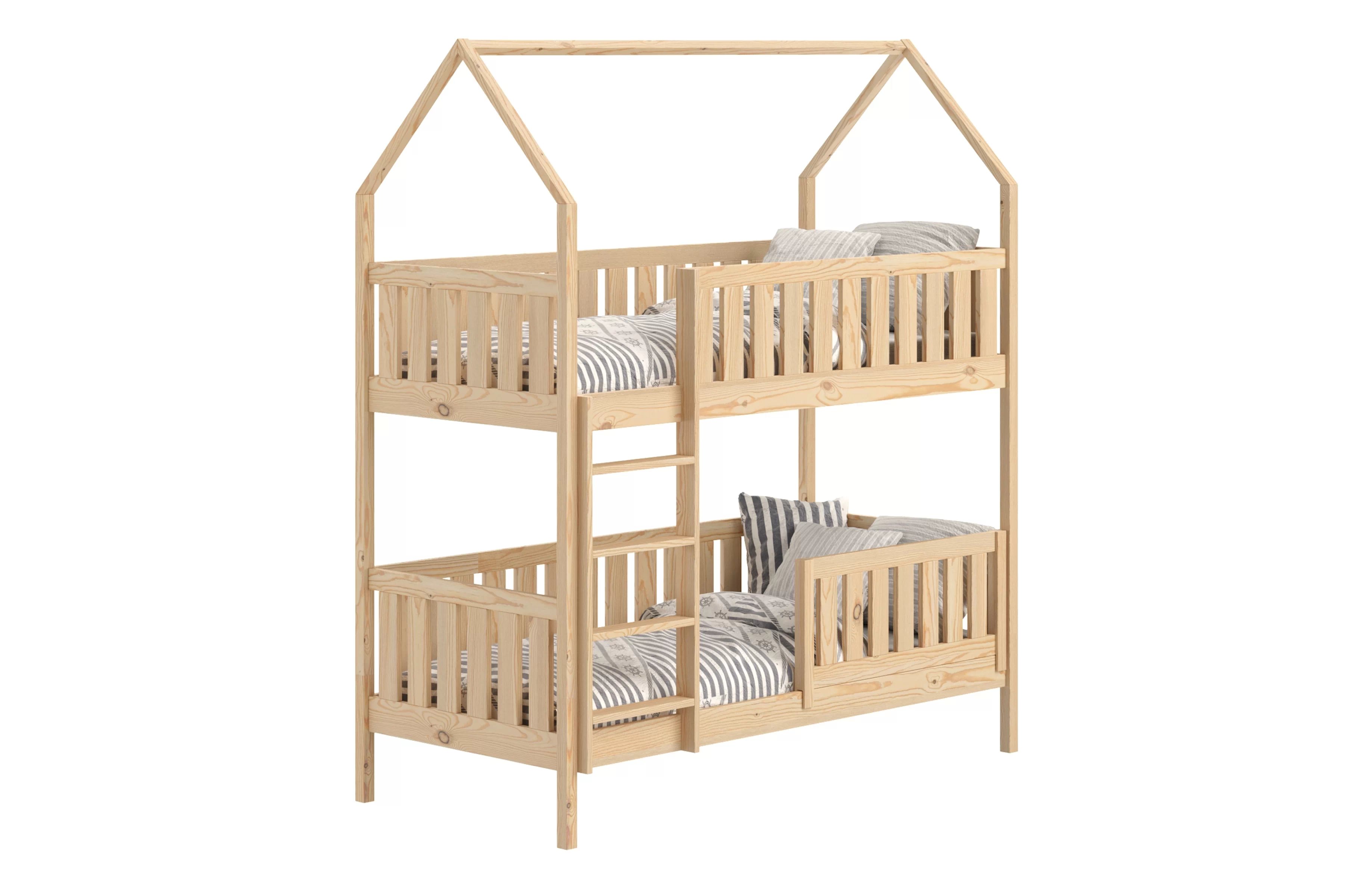Poschodová domčeková posteľ Nemos - 90x200 cm - borovica Posteľ domek Nemos 90x200 poschodová - Borovica