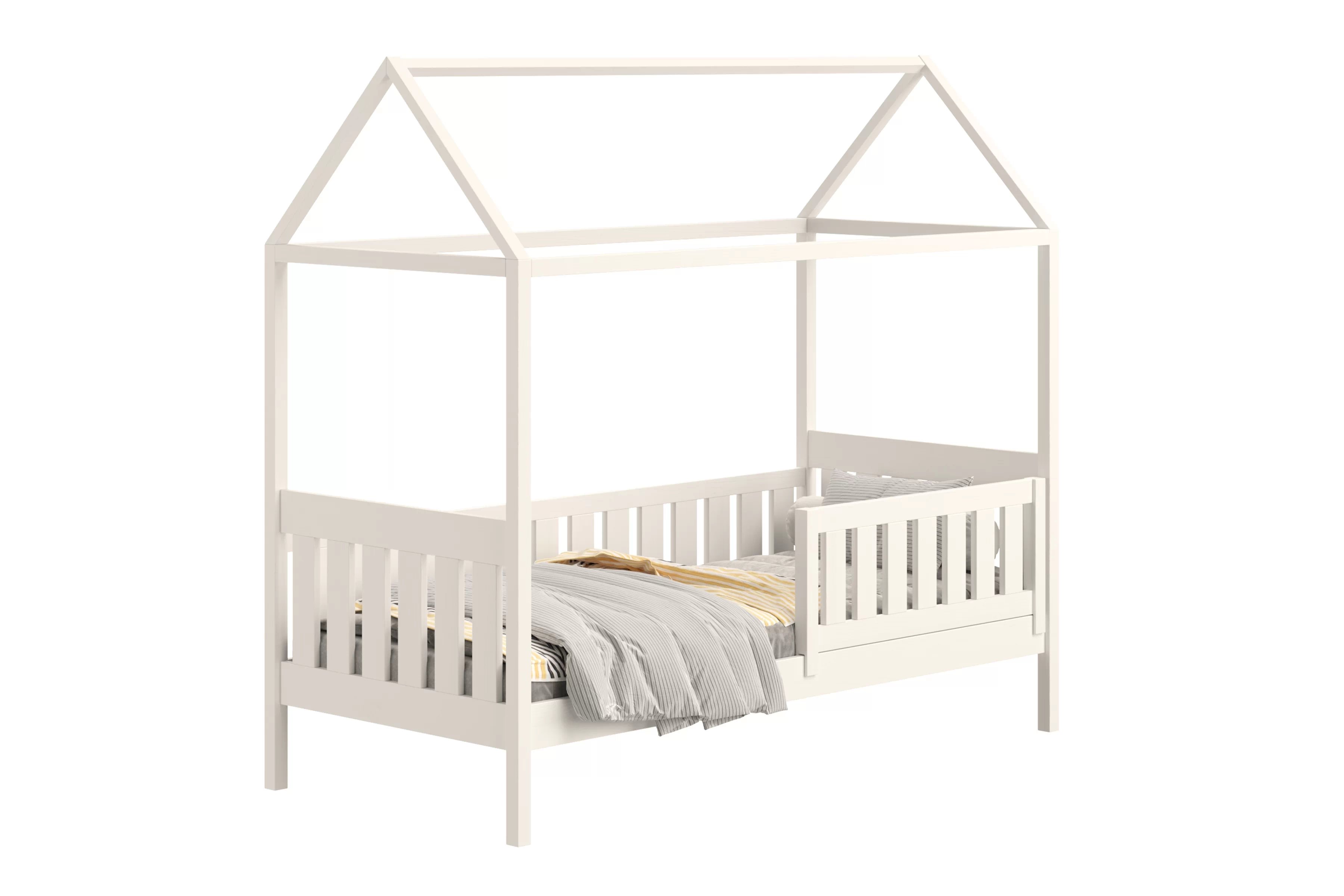 Detská domčeková posteľ Nemos II 70x140 so zásuvkami - biela Posteľ domek Nemos II 70x140 prízemná so zásuvkami - Biely