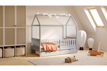 Nemos II egyszintes gyerekágy fiókokkal 80x190 cm - szürke Lozko pavilon Nemos II 80x190 egyszintes fiokokkal - szürke 