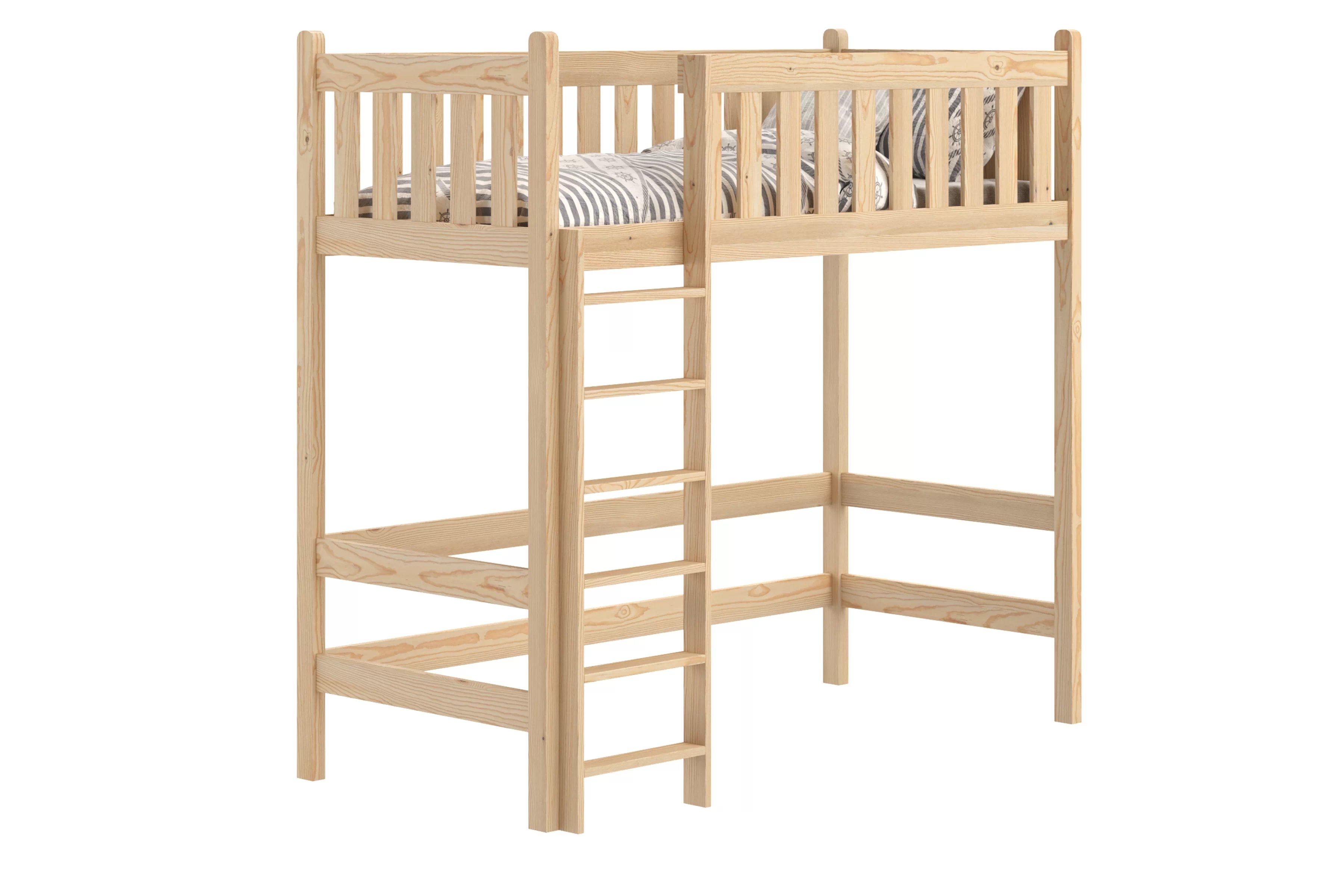 Vyvýšená dřevěná postel Swen 70x140 - borovice Postel dřevěná Swen 70x140 vyvýšená postel - borovice