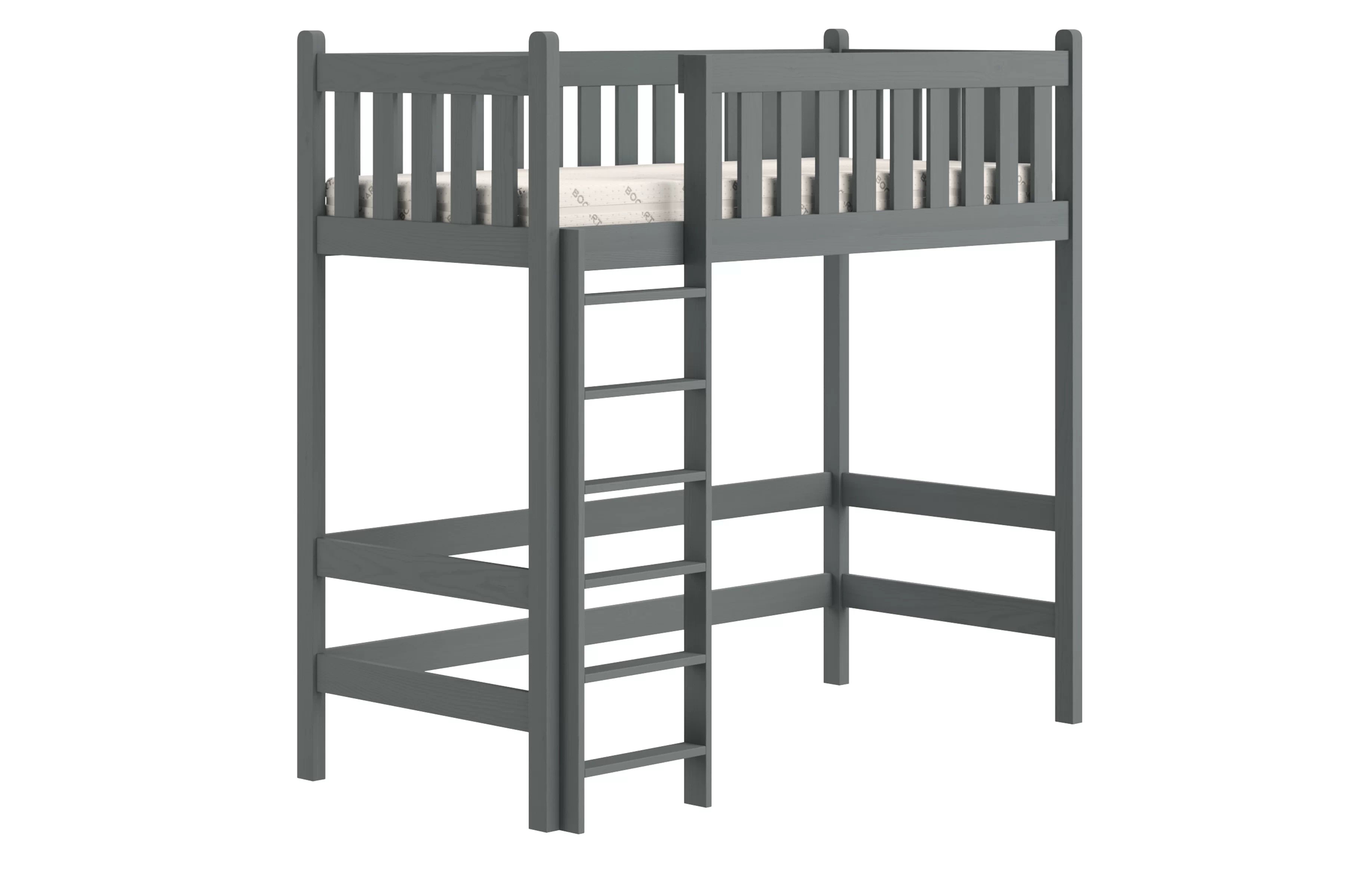 Vyvýšená dřevěná postel Swen 90x180 cm - grafitová Postel dřevěná Swen 90x180 vyvýšená postel - grafit