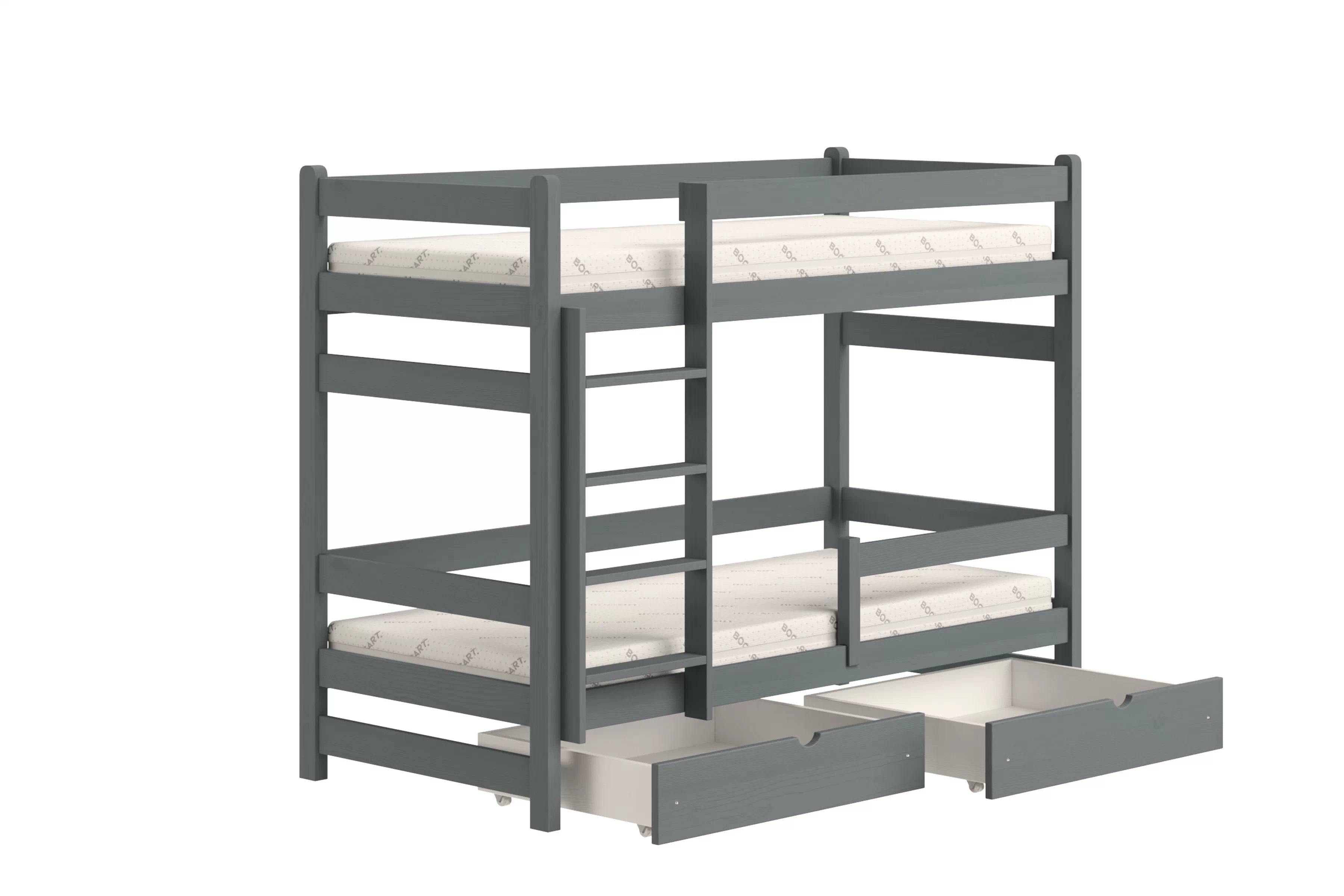 Dětská patrová výsuvná postel Alis 70x140 cm - grafitová Postel dzieciece Alis 70x140 patrová  - grafit