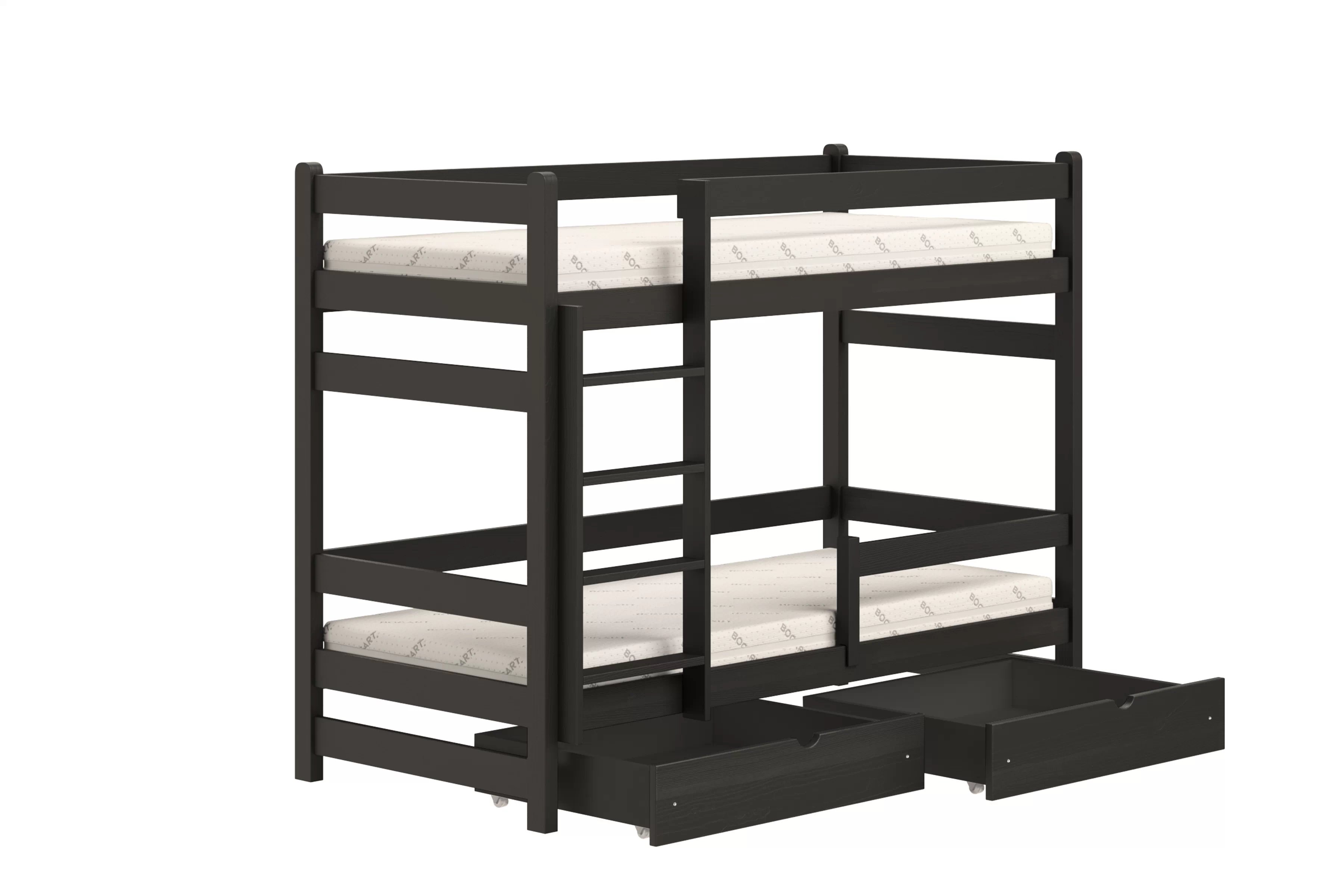 Poschodová posteľ Alis - čierny, 80x160 Posteľ dzieciece Alis 80x160 poschodová - Čierny