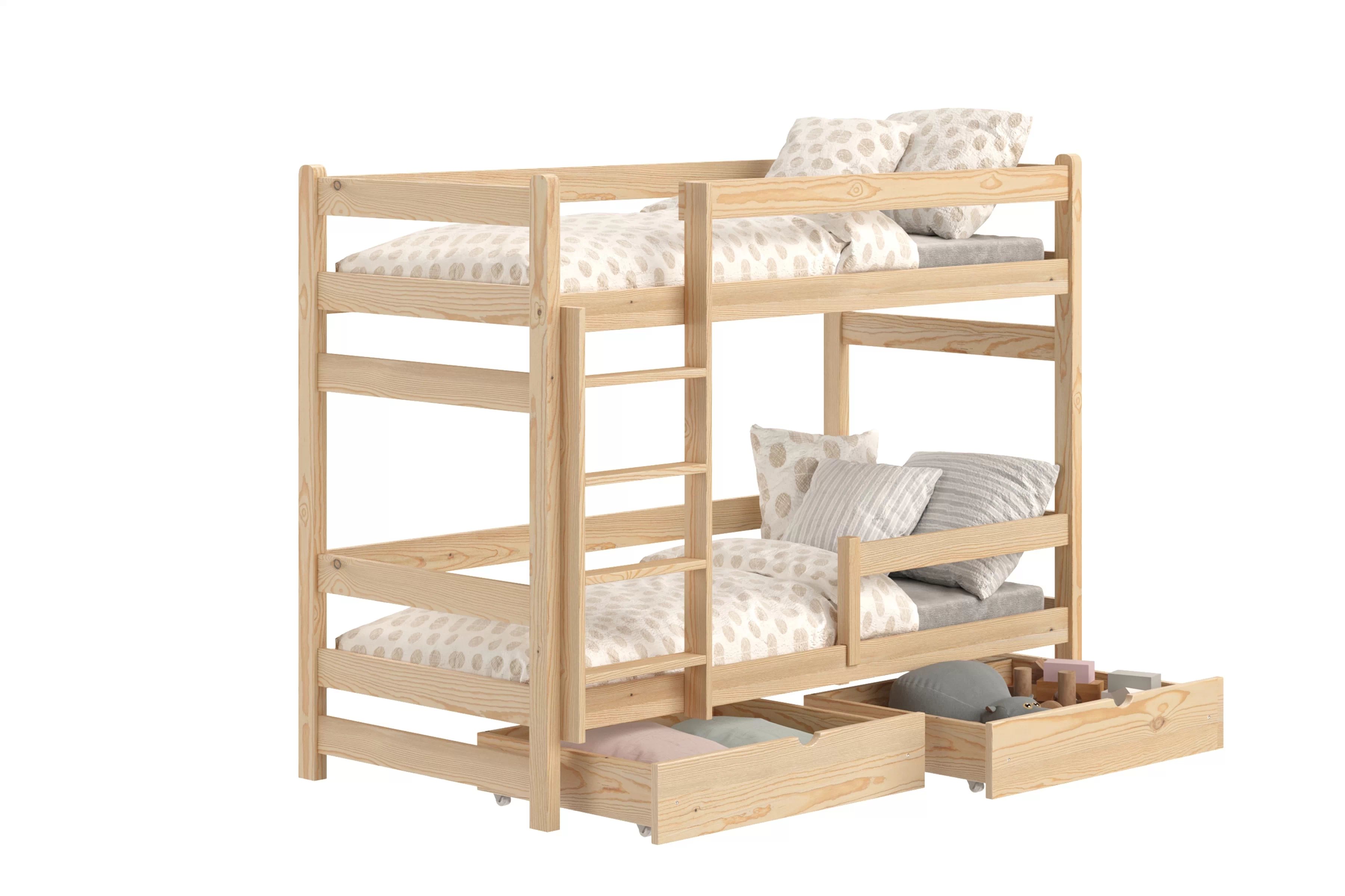 Poschodová posteľ Alis - Borovica, 80x160 Posteľ dzieciece Alis 80x160 poschodová - Borovica