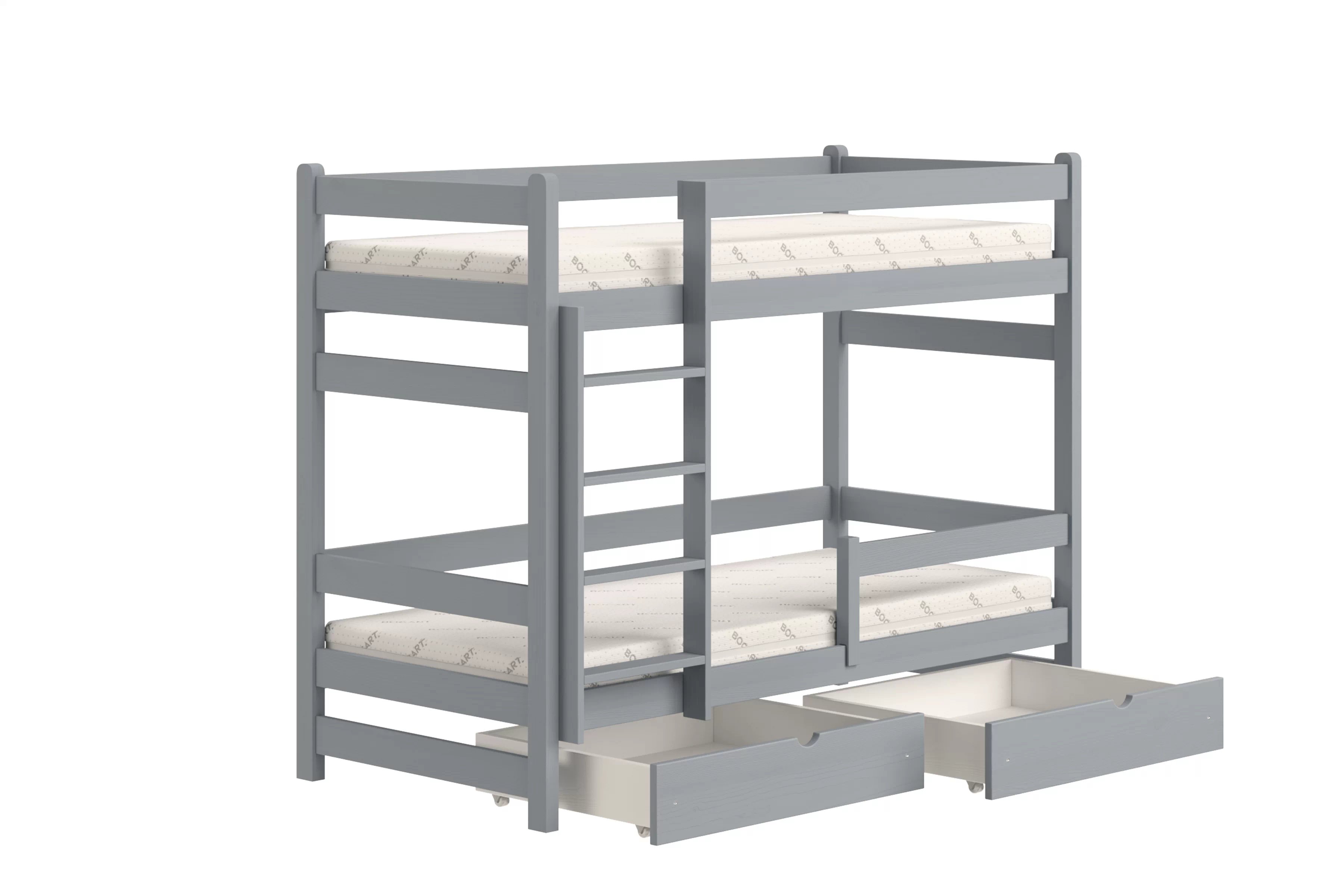 Poschodová posteľ Alis - šedý, 80x190 Posteľ dzieciece Alis 80x190 poschodová - šedý