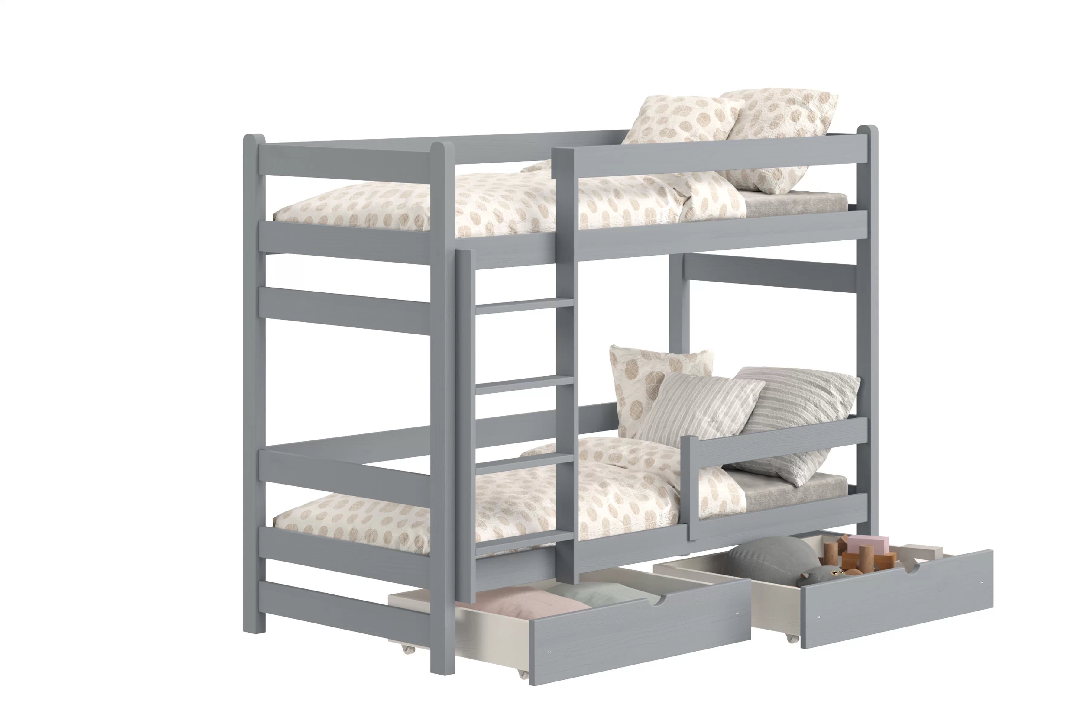 Dětská patrová postel Alis 80x200 cm - šedá Postel dzieciece Alis 80x200 patrová  - šedá