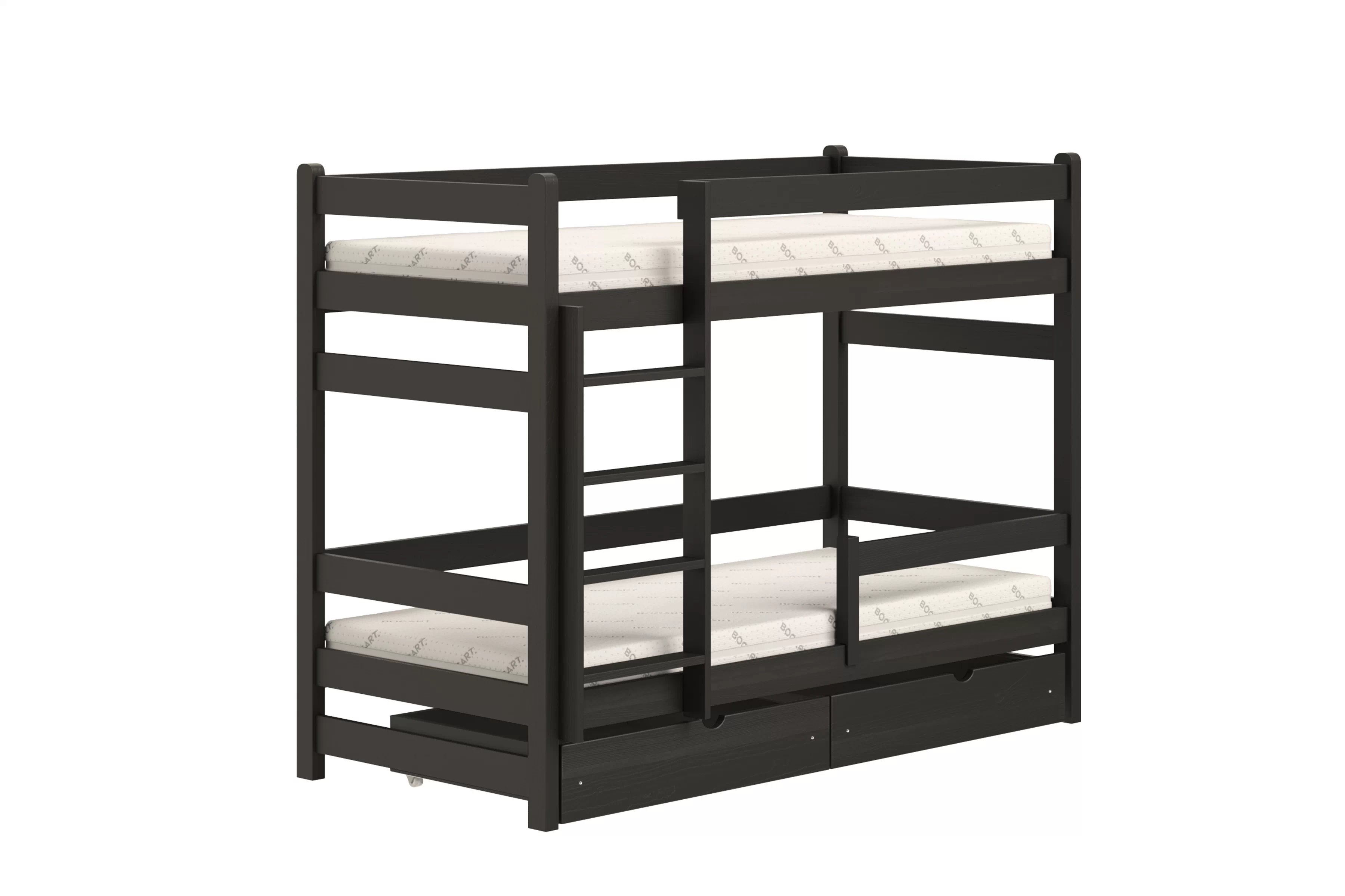 Poschodová posteľ Alis - čierny, 90x190 Posteľ dzieciece Alis 90x190 poschodová - Čierny