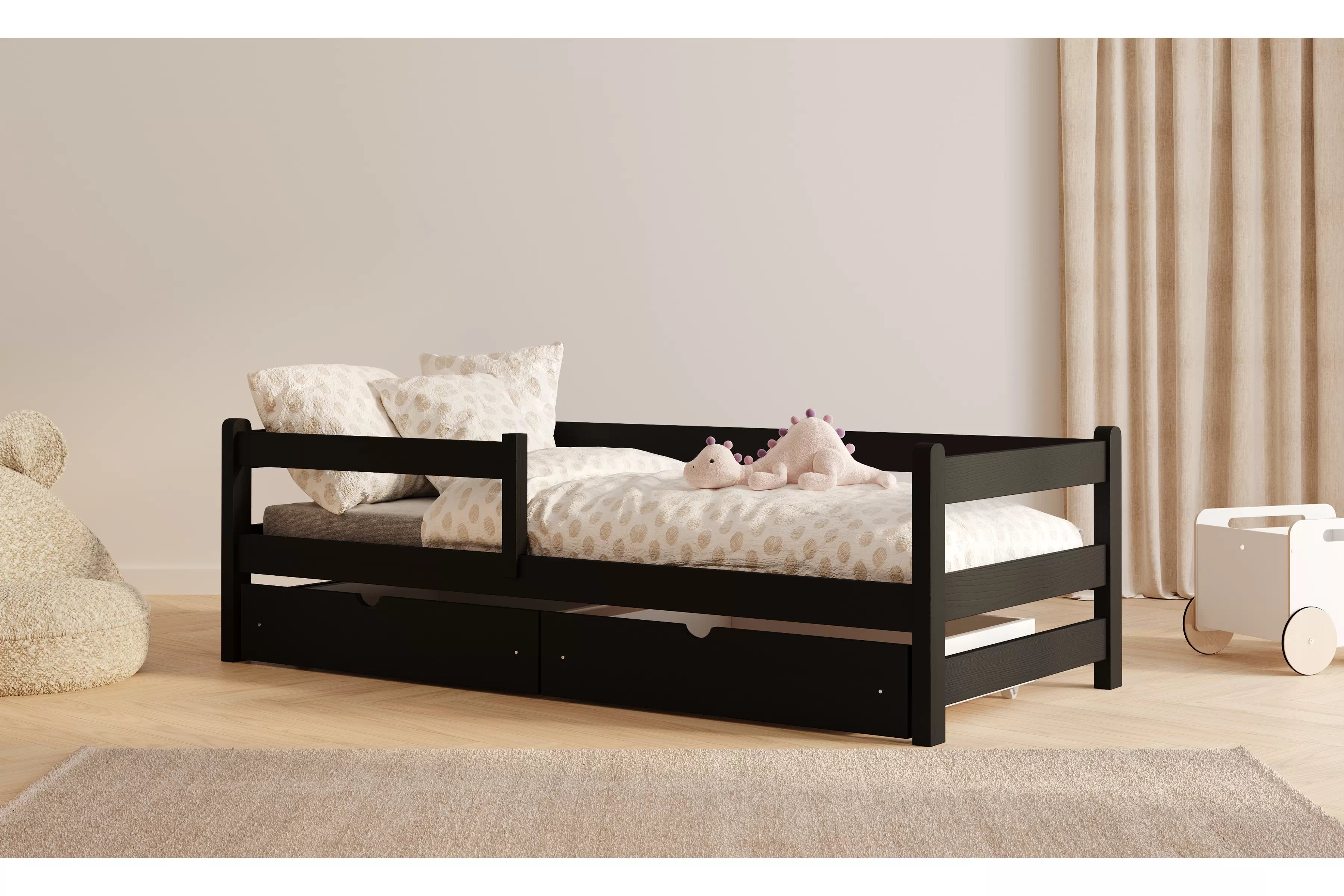 Dětská postel Alis 90x200 cm - černá Postel dzieciece Alis 90x200 přízemní - černá