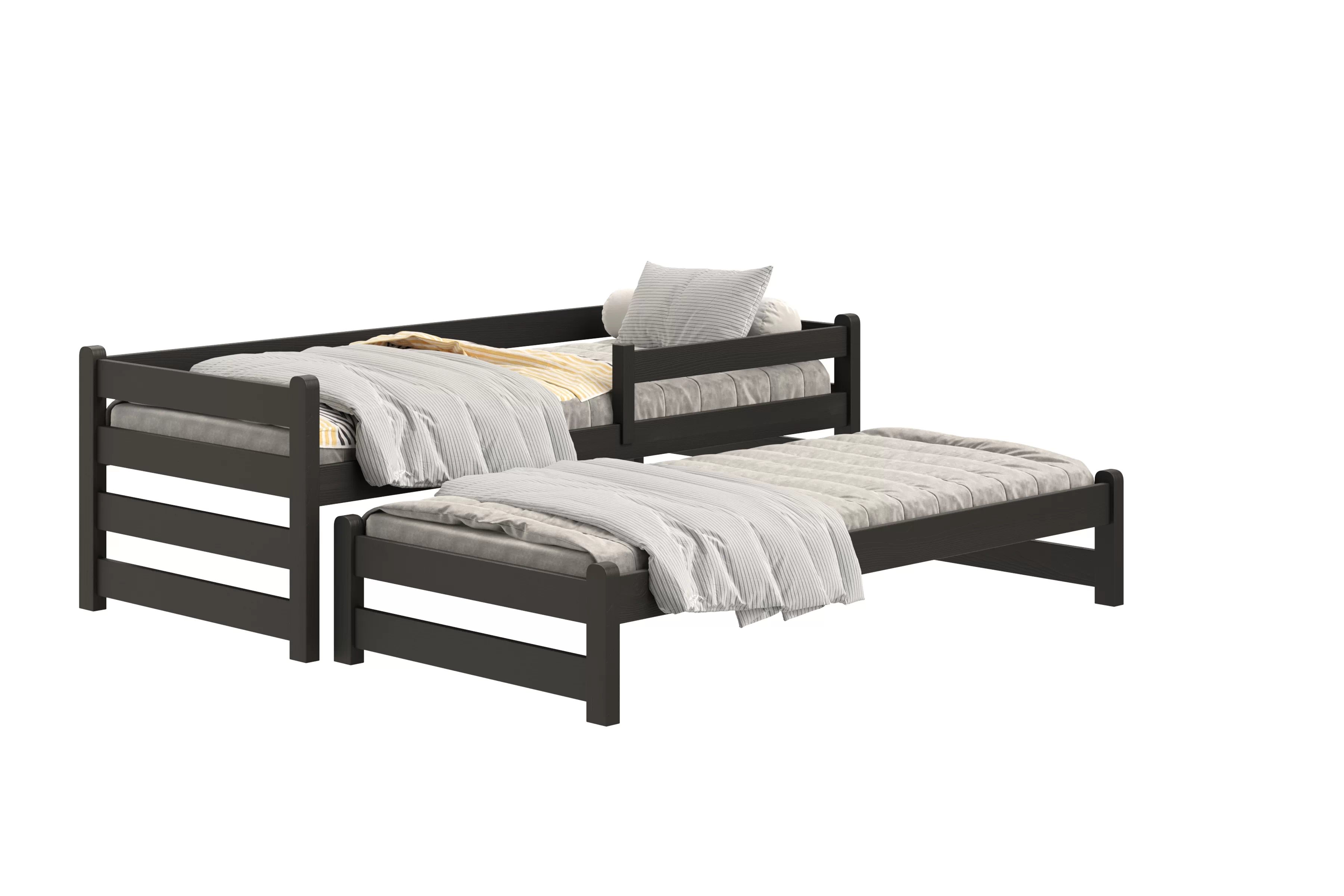 Dětská výsuvná postel Alis 90x200 cm - černá Postel dzieciece Alis 90x200 přízemní výsuvná - černá